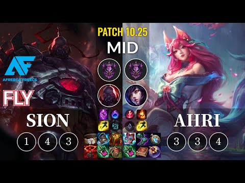 AF Fly Sion vs Ahri Mid - KR Patch 10.25