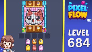 Pixel Flow Level 684 Solution Walkthrough