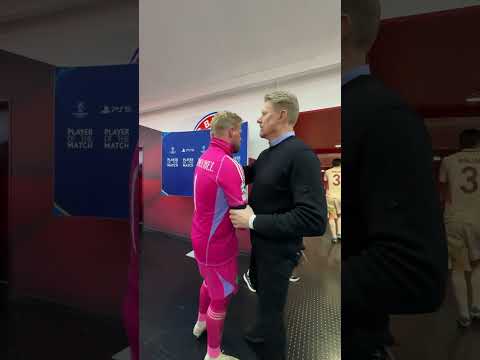 Peter Schmeichel consoles Kasper after Celtic heartbreak in Munich