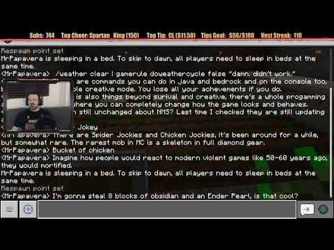 Minecraft "Chill Stream" June 1, 2020 pt2 - Villager Spawner Completed!