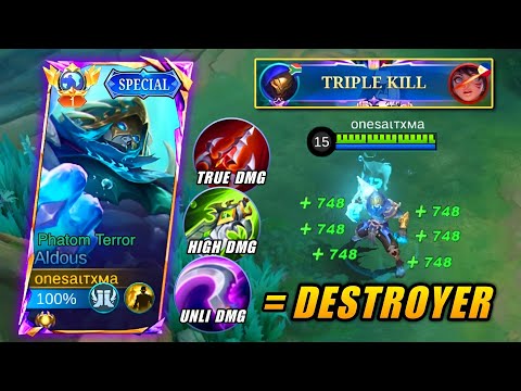 I FINALLY FOUND THE DESTROYER HYBRID DAMAGE BUILD FOR ALDOUS!!🔥 (aldous best build must try!!!)