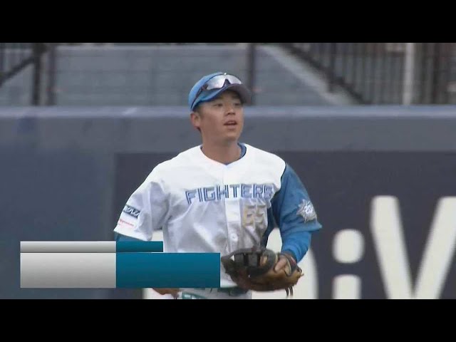 【ファーム】ファイターズ・梅林優貴が一二塁間に飛んだライナー性の打球をナイスキャッチ!!  2023年5月11日 北海道日本ハムファイターズ 対 横浜DeNAベイスターズ