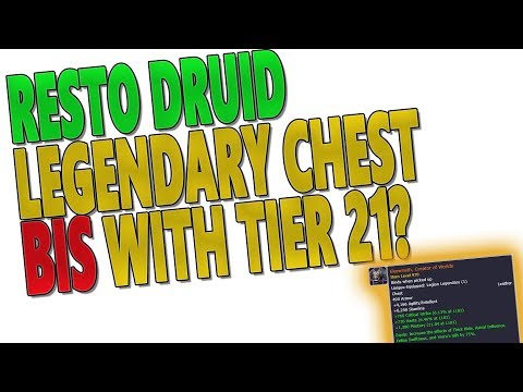 7.3 & 7.3.2 RESTO DRUID: Best Legendaries with Tier 21 - (Ekowraith, Creator of Worlds) PTR Testing