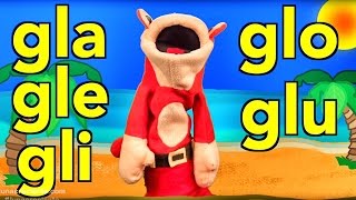 Sílabas gla gle gli glo glu - El Mono Sílabo - Canciones infantiles