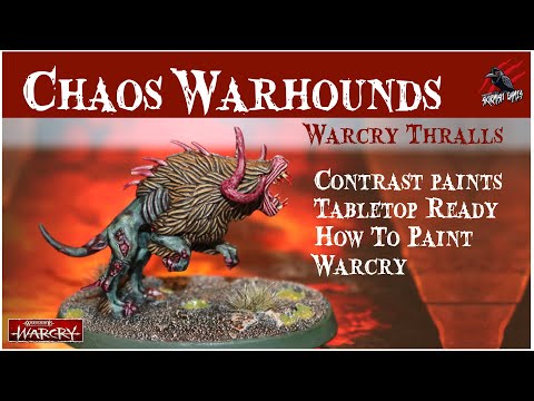 HOW TO PAINT CHAOS WARHOUNDS - STEP BY STEP SPEED PAINT - CONTRAST PAINTS - Warhammer Warcry Thralls