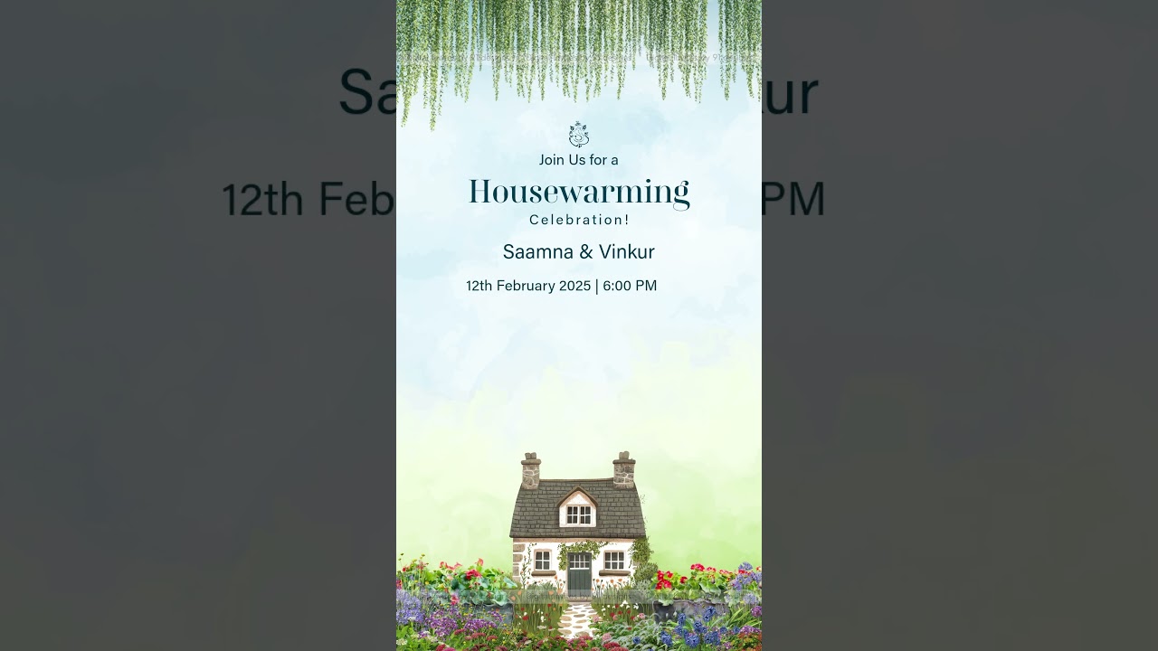 Elegant Gold Griha Pravesh Invite