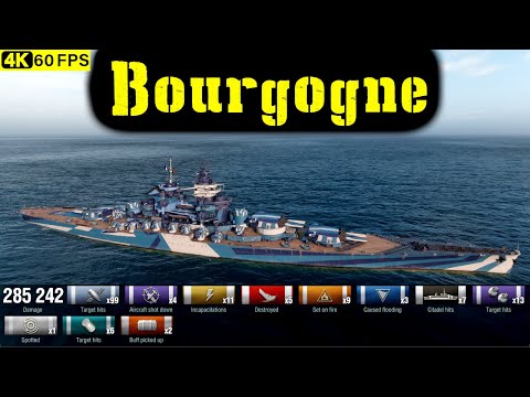 World of Warships Bourgogne Replay - 5 Kills 285.2K DMG(Patch 12.8.0)
