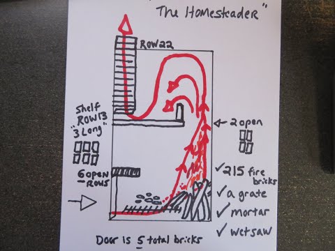 SIMPLE Masonry Heater (Wood Stove) Anyone Can Build - Smokeless, Very Few Cuts, 215 Firebricks
