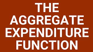 The aggregate expenditure function