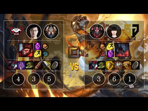 JDG 705 Wukong vs GEN Rascal Aatrox Top - KR Challenger Patch 10.10