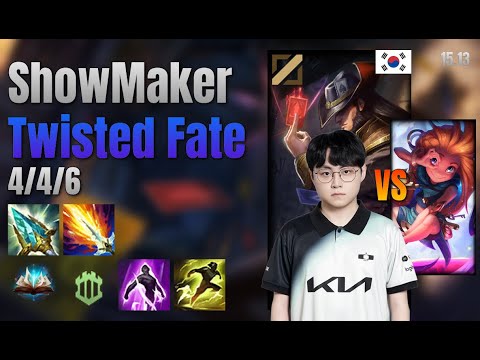 ShowMaker Mid Twisted Fate vs Zoe lol KR solo rank Full Game 15.13 | 쇼메이커 트위스티드 페이트 vs 조이