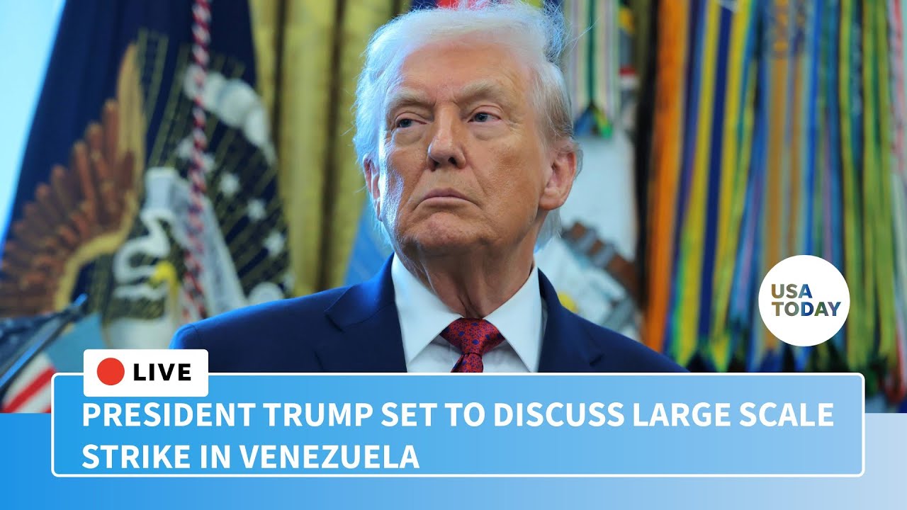 Watch live: President Trump set to discuss large scale strike in Venezuela