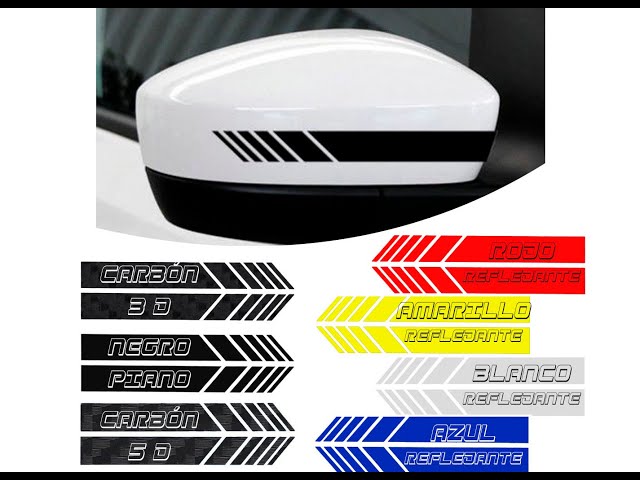 Vídeo relacionado con BLAJR Juego de 5 pegatinas de vinilo para coche, diseño de rayas de carreras, decoración para espejo retrovisor, capó, puerta, universal, para coche, SUV, camión (negro)