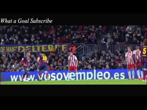 Barcelona vs Almeria 2-0 - Messi Amazing Freekick Goal 2/3/2014