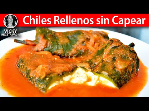 Chiles Rellenos sin Capear | #VickyRecetaFacil