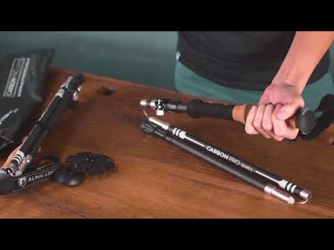 Alpin Loacker  Carbon Pro Faltstöcke, Wanderstöcke mit Kork Griffe - super leicht und kompakt
