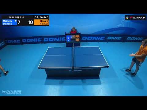11:10 Maksym Deineha - Nazarii Haievyi 13.08.2023 TT Euro.Cup Ukraine Master. TABLE 3