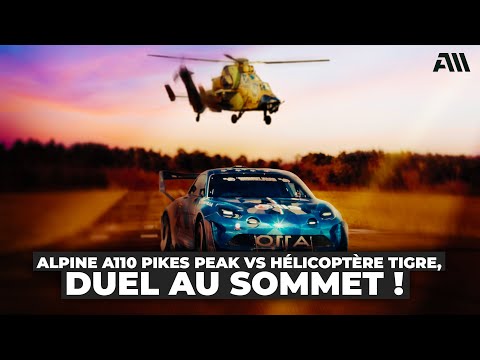 Alpine A110 Pikes Peak vs Tiger Helicopter, duel at the summit! ⚡