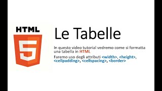 8^ TUTORIAL HTML - LE TABELLE: border,width,height,cellpadding,cellspacing