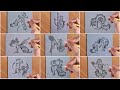 Beat tattoo drawing with pencil of A | B | D | K | N | M | P | R | S || simple drawing video