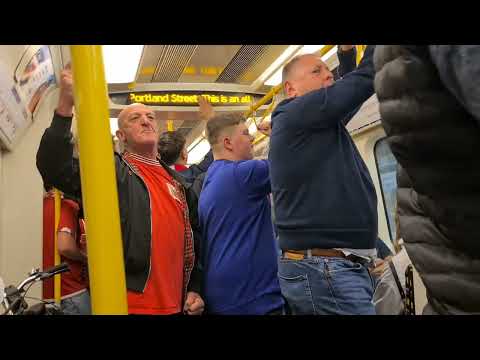 Nottingham Forest fans on the London Underground