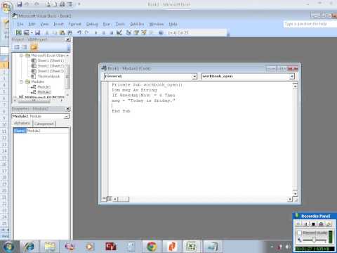 Excel VBA example 24: writing an event handler procedure