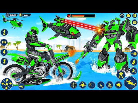 Super Fight in City - Shark Robot Car Transform Game - Android Gameplay