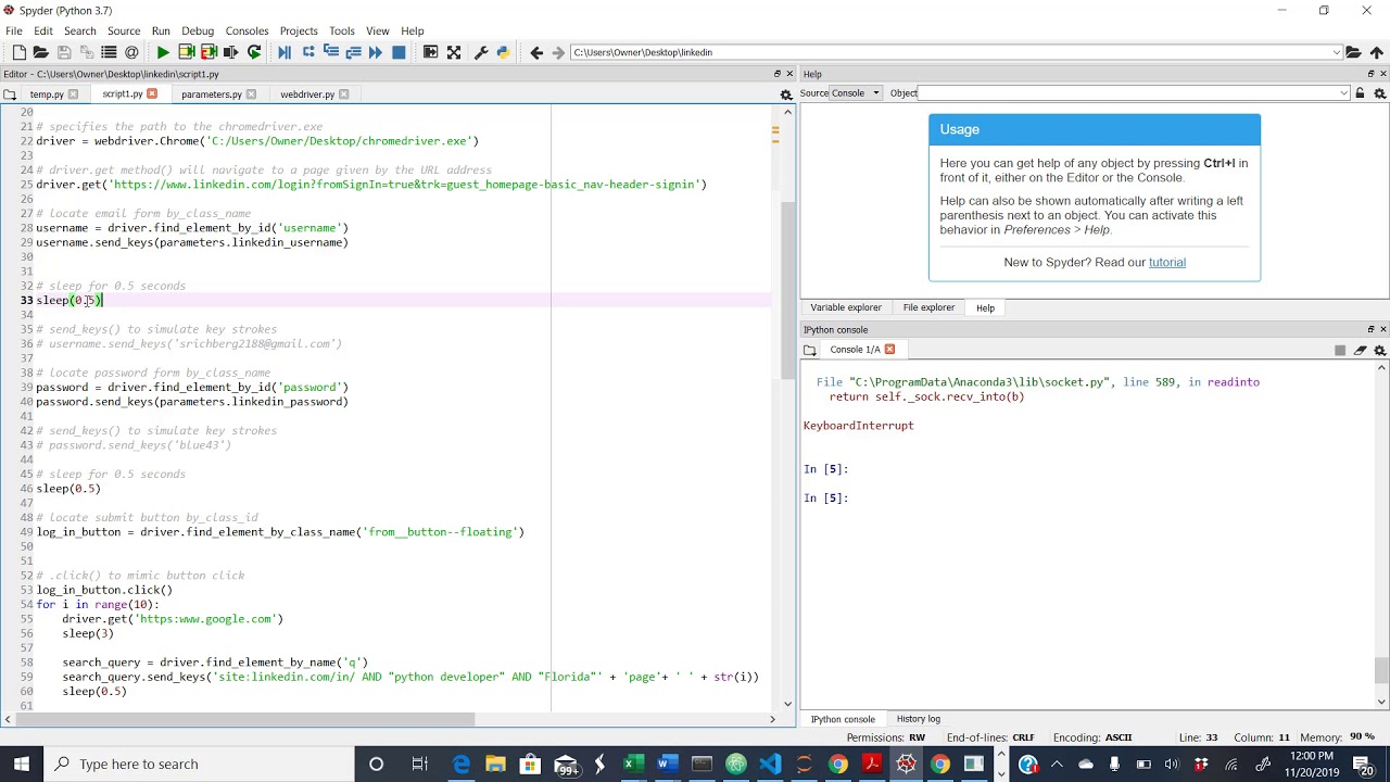 How to automatically web scrape LinkedIn with Python Part 1