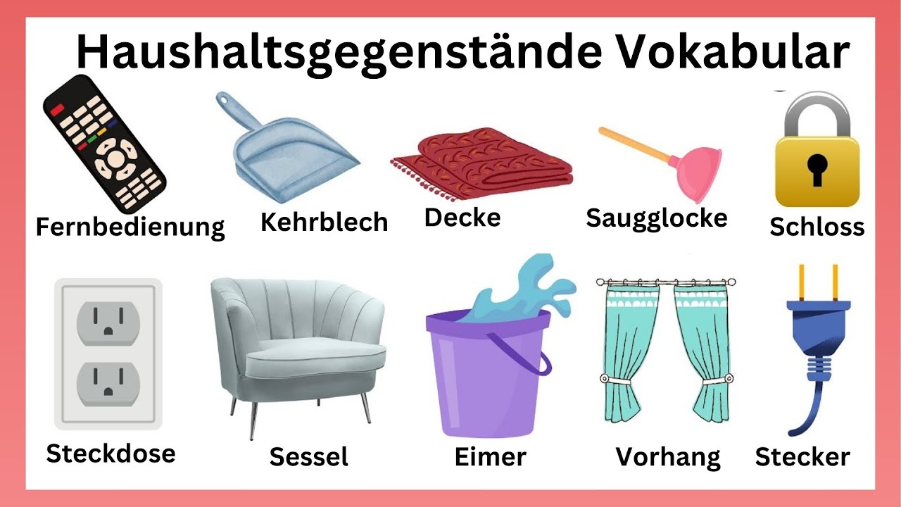 Household Items | German Vocabulary | Daily Use German Words #learngerman
