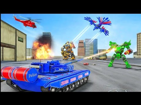 Flying Eagle Police Tank Robot Transformation || Robot Car Transform Game || Chari Games