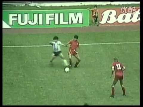 Maradona vs Belgium in World Cup 1986 (every touch)