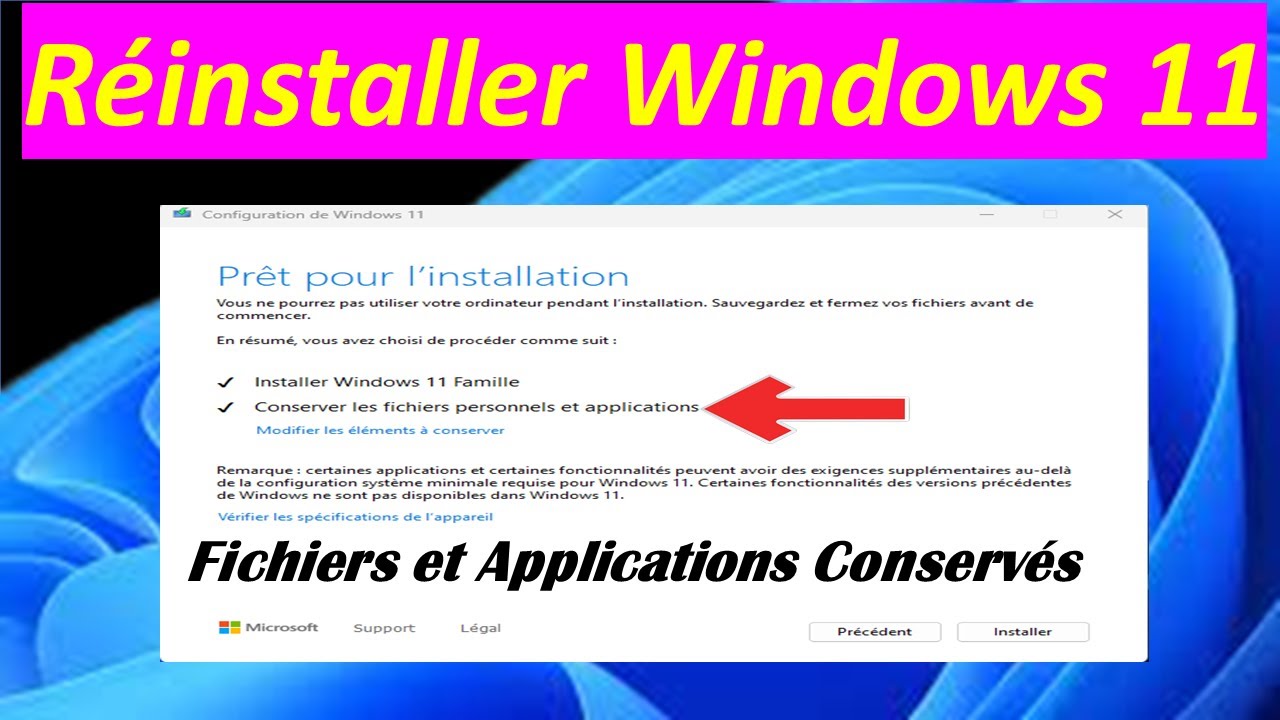 réinstaller windows 11 sans perdre vos données