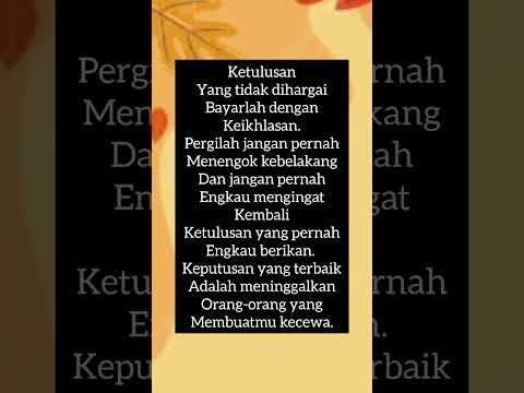 KATA MOTIVASI Ketulusan yang tidak dihargai #shortvideo
