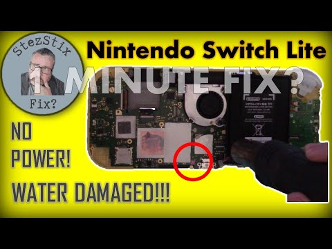 1 Minute Fix? - Nintendo Switch Lite that has been water damaged!  Can I Fix It?