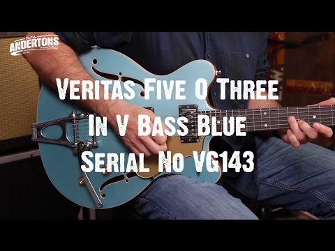 Top Shelf Guitars - Veritas Five O Three In V Bass Blue Serial No VG143