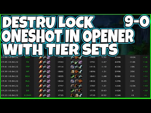 Destruction Warlock 9-0 Winstreak Oneshotting In Opener With Tier Sets - 3x Chaos  Bolt ComboWombo