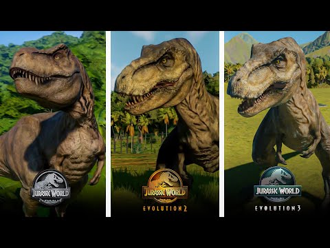 Jurassic World Evolution 1 vs 2 vs 3 – T-Rex Comparison | Which One Is the Best?