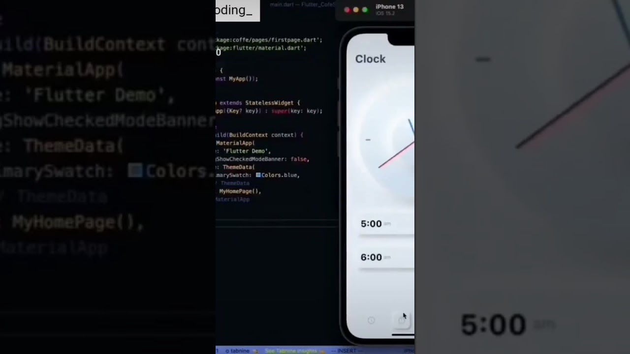 Clock App 🕜#flutter #flutterdeveloper #flutterdev #fluttershy #flutterlashes #programingis