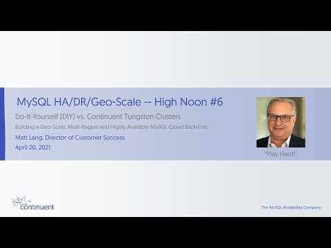 MySQL HA/DR/Geo-Scale - High Noon #6: Do-it-Yourself (DIY) MySQL Clustering