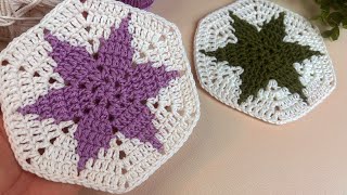 How to crochet star hexagon model