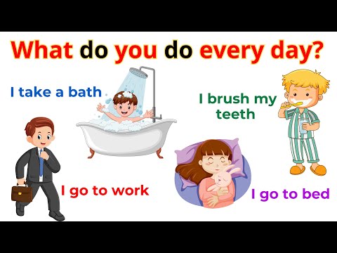 毎日何をしていますか？| 初級日常英会話｜英会話アデュールと読む世界の英字ニュース (What Do You Do Every Day? | Action Verbs For Beginner Daily English | English Sentences)