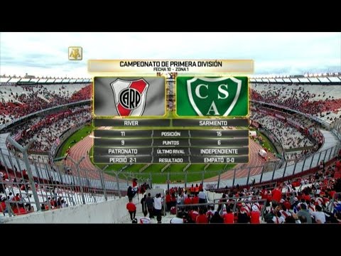 River vs. Sarmiento. Fecha 10. Campeonato de Primera División 2016