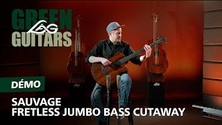Lâg Basse Acoustique Fretless Jumbo Pan Coupé Electro, avec housse - Video