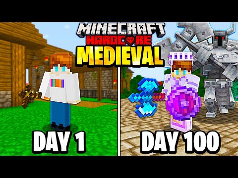 I Survived 100 Days in MEDIEVAL TIMES in Hardcore Minecraft...