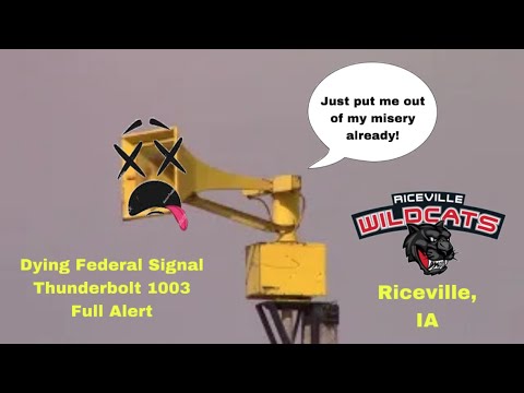 Dying Federal Signal Thunderbolt 1003 - Siren Test | Full Alert | Riceville, IA - 7/8/23
