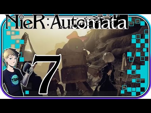 NieR: Automata English Walkthrough - Part 7: EVERY GREAT GAME HAS A SECRET BEHIND THE WATERFALL!