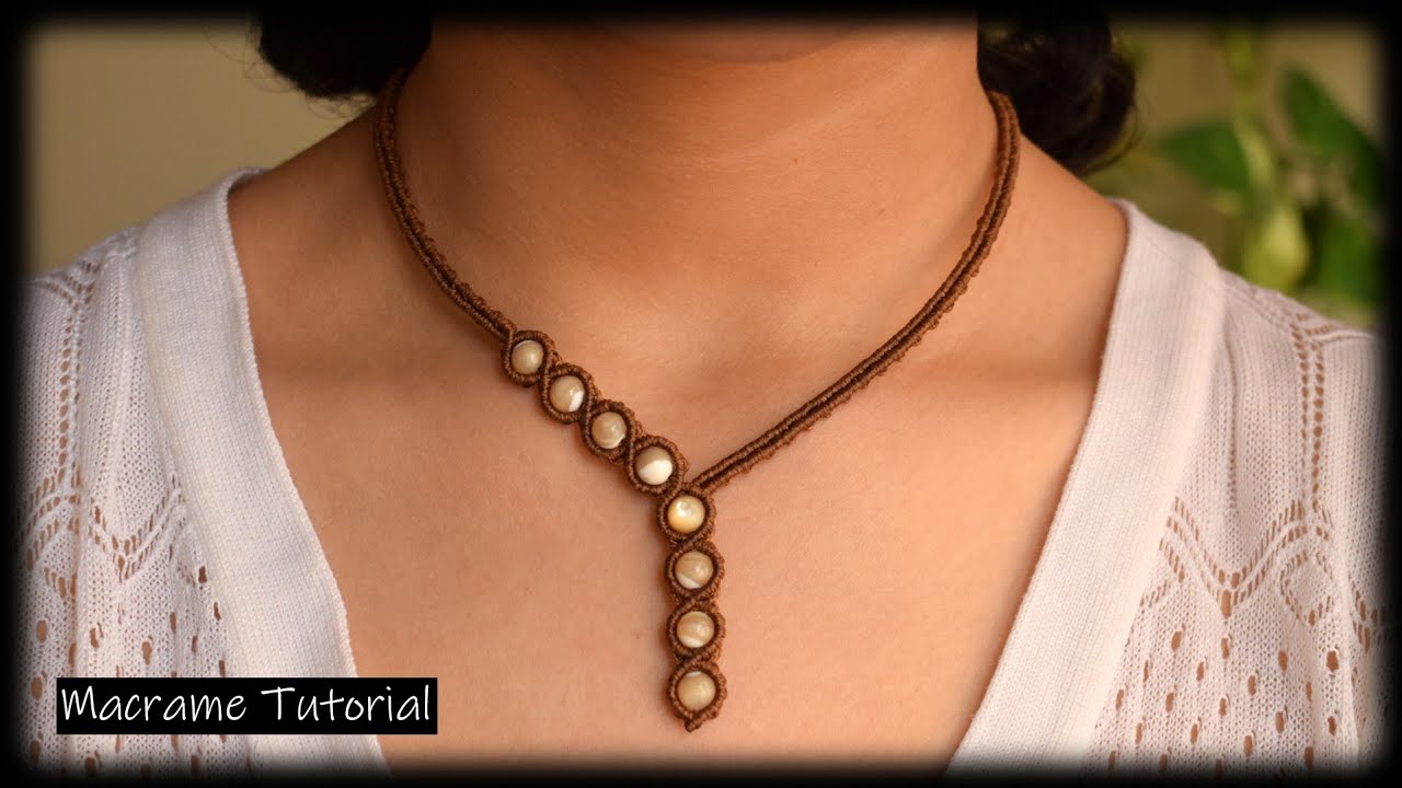 Macrame  Tutorial | DIY Macrame  Necklace with stone | Easy Macrame Tutorial