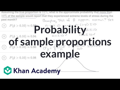 Probability Of Sample Proportions Example Video Khan Academy