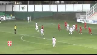 Serbia s triple dummy football corner kick routine goal