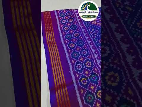 Blue Jansi Border Chandabhat Motifs Single Ikat Patola Saree 8 Ply Silk